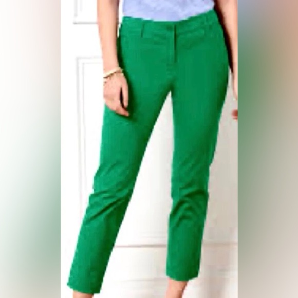 Talbots Pants - Talbots 14 curvy green dress pants womens work wear Irish St. Patrick’s Day crop